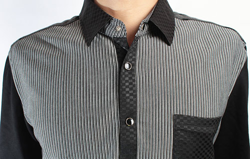 红杉树灰色条纹长袖衬衫